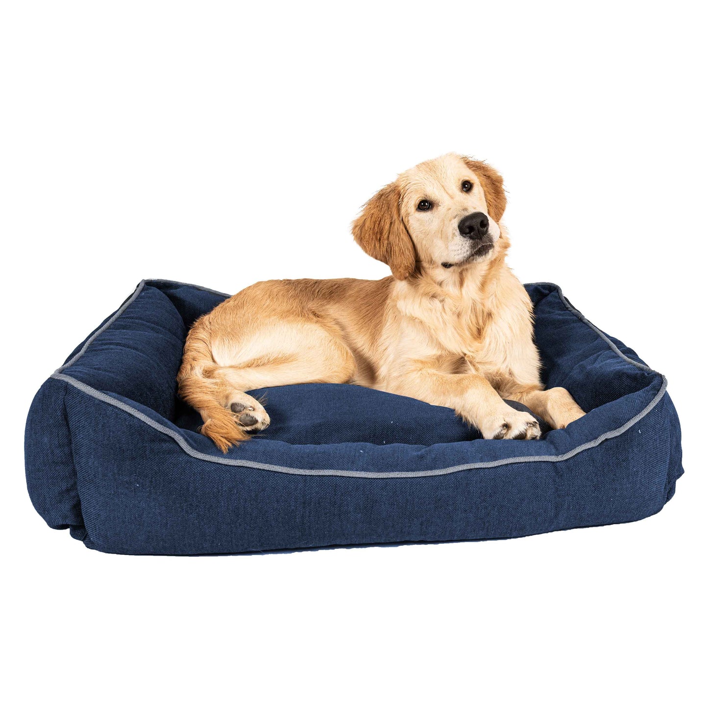 DGS Pet Products Repelz-It Upholstery Chenille Lounger Pet Bed Extra Small Blue/Grey 19 x 15 x 7.1 For Pet With Love