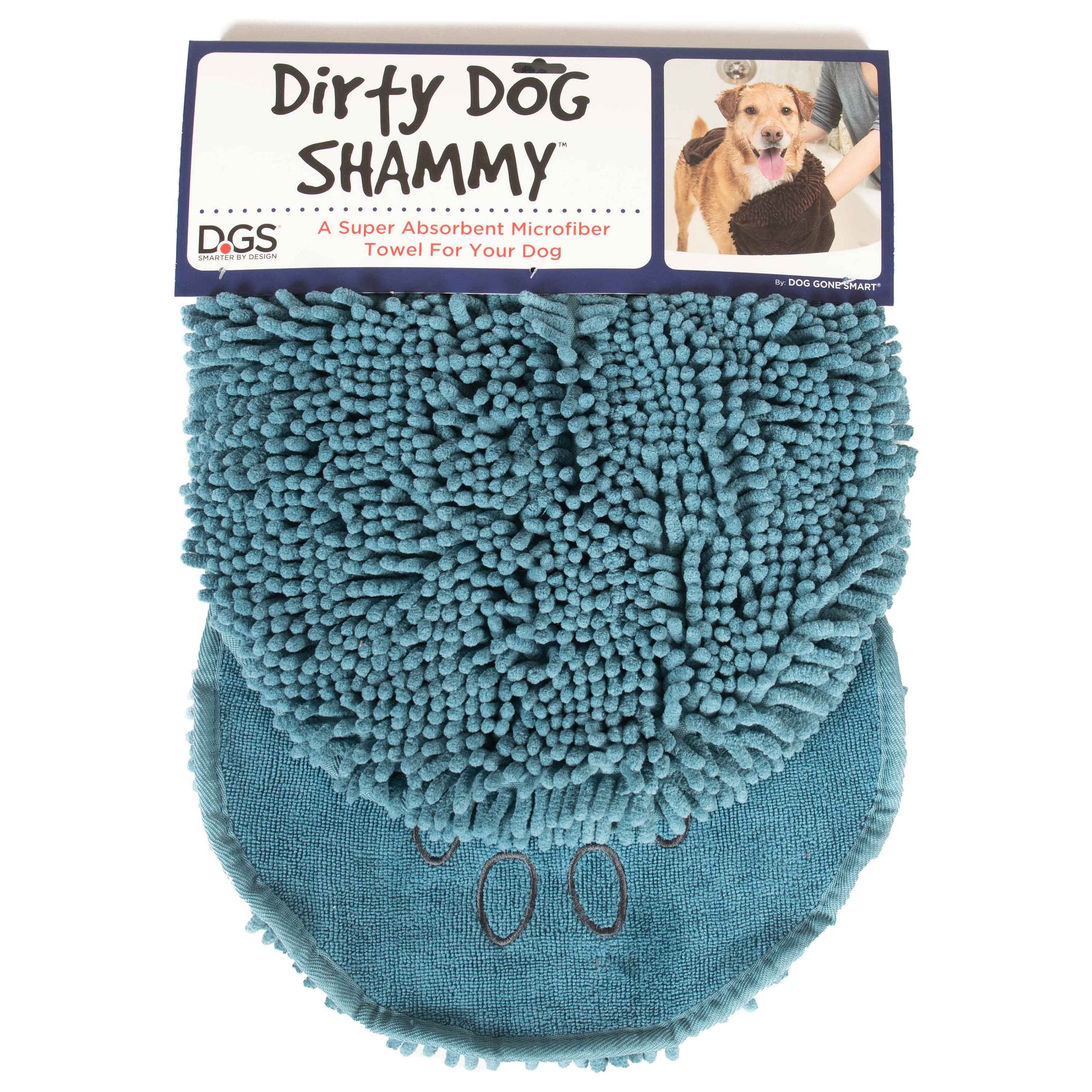 DGS Pet Products Dirty Dog Shammy Towel Pacific Blue 13 x 31 x 0.5 For Pet With Love