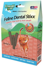 Load image into Gallery viewer, Emerald Pet Feline Dental Stixx Salmon and Pumpkin Recipe For Pet With Love
