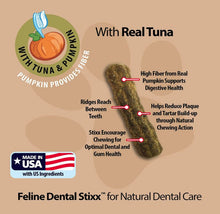 Load image into Gallery viewer, Emerald Pet Feline Dental Stixx Tuna and Pumpkin Recipe For Pet With Love
