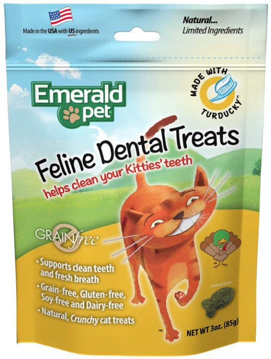 Emerald Pet Feline Dental Treats Turducky Flavor For Pet With Love