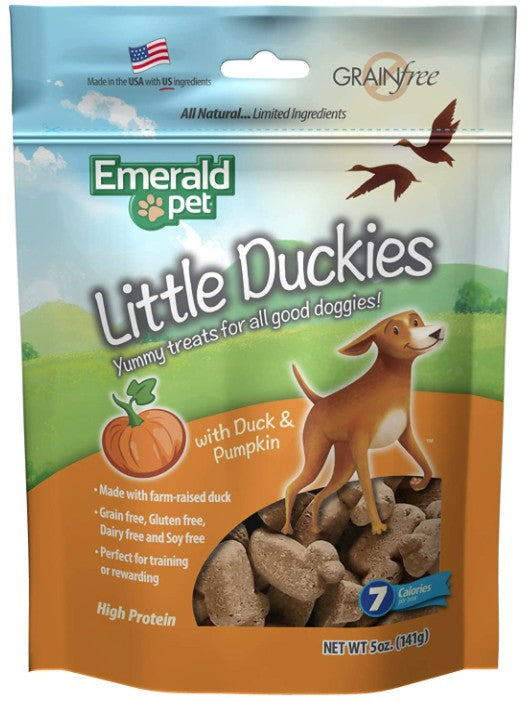 Emerald Pet Little Duckies Dog Treats with Duck and Pumpkin For Pet With Love