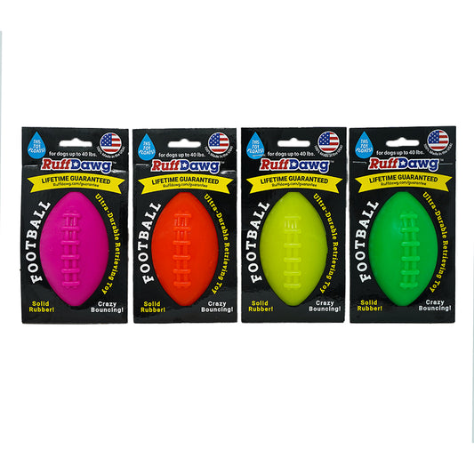 Ruff Dawg Football Dog Toy Assorted Small 4 x 2.5 x 2.5 For Pet With Love