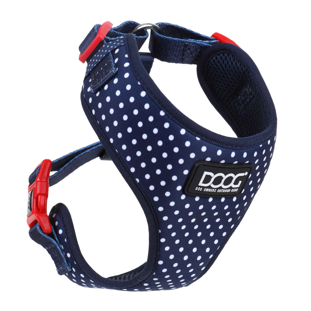 DOOG Neoflex Dog Harness Stella Large Blue/White Polka Dot