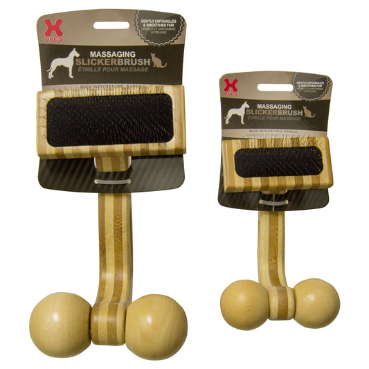 Hugs Pet Products Massaging Pet Slicker Brush Small Brown 5.5 x 3.25 x 2.75 For Pet With Love