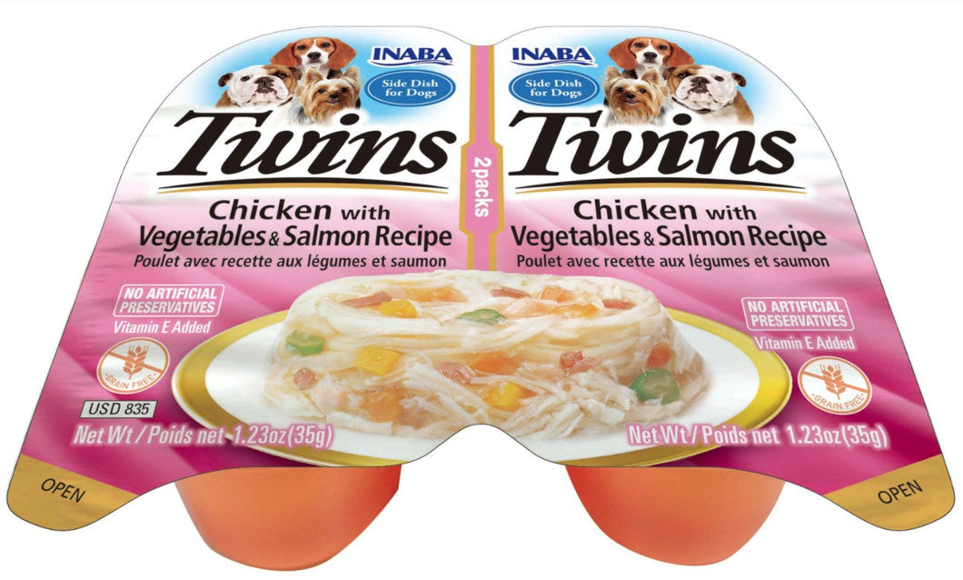Inaba Twins Chicken with Vegetables and Salmon Recipe Side Dish for Dogs For Pet With Love