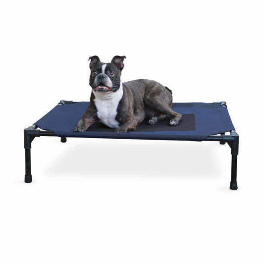 K&H Pet Products Original Pet Cot Elevated Pet Bed Medium Blue 25 x 32 x 7 For Pet With Love