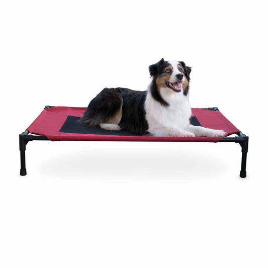 K&H Pet Products Original Pet Cot Elevated Pet Bed Large Red 30 x 42 x 7 For Pet With Love
