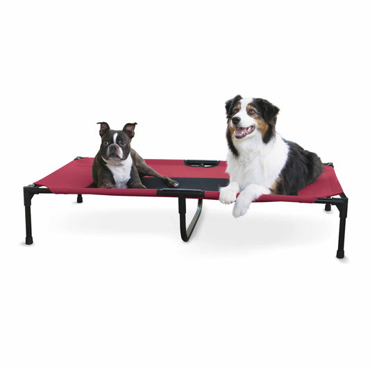 K&H Pet Products Original Pet Cot Elevated Pet Bed Extra Large Red 32 x 50 x 9 For Pet With Love