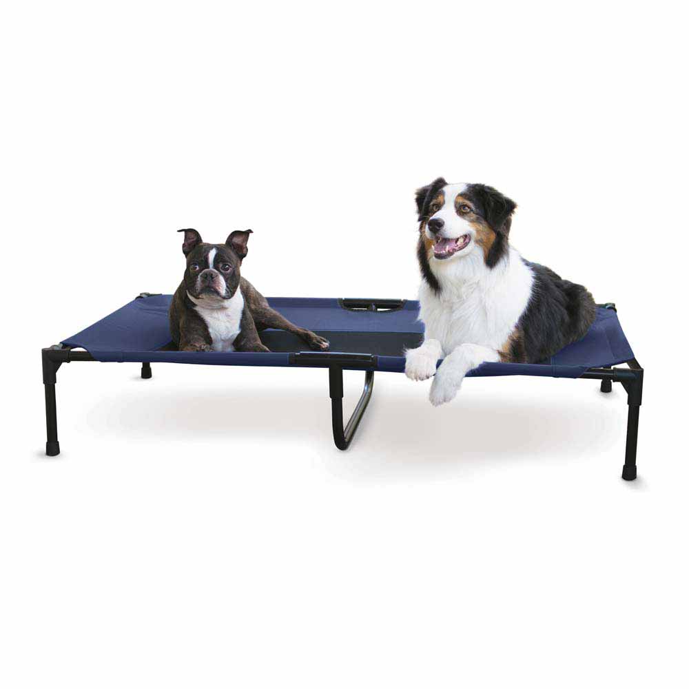 K&H Pet Products Original Pet Cot Elevated Pet Bed Extra Large Blue 32 x 50 x 9 For Pet With Love