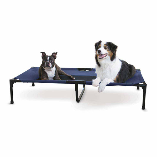 K&H Pet Products Original Pet Cot Elevated Pet Bed Extra Large Blue 32 x 50 x 9 For Pet With Love