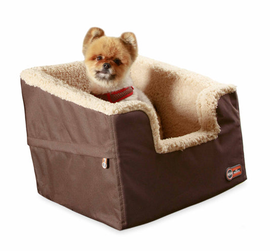 K&H Pet Products Bucket Booster Pet Seat Collapsible Rectangle Small Tan 16 x 16 x 14 For Pet With Love
