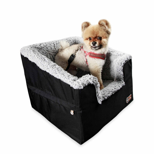 K&H Pet Products Bucket Booster Pet Seat Collapsible Rectangle Small Black 16 x 16 x 14 For Pet With Love