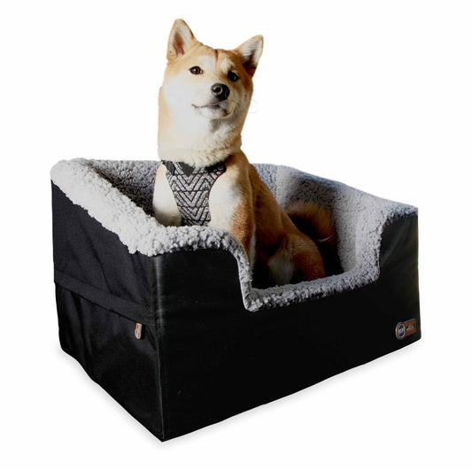 K&H Pet Products Bucket Booster Pet Seat Collapsible Rectangle Large Black 21 x 16 x 14 For Pet With Love