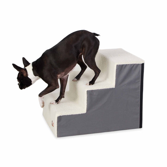 K&H Pet Products Pet Stair Steps 3 Stair Gray 21 x 16 x 17 For Pet With Love
