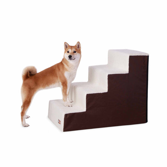K&H Pet Products Pet Stair Steps 4 Stair Chocolate 28 x 16 x 22 For Pet With Love