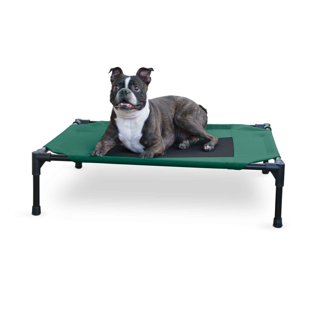 K&H Pet Products Original Pet Cot Elevated Pet Bed Medium Green/Black 25 x 32 x 7