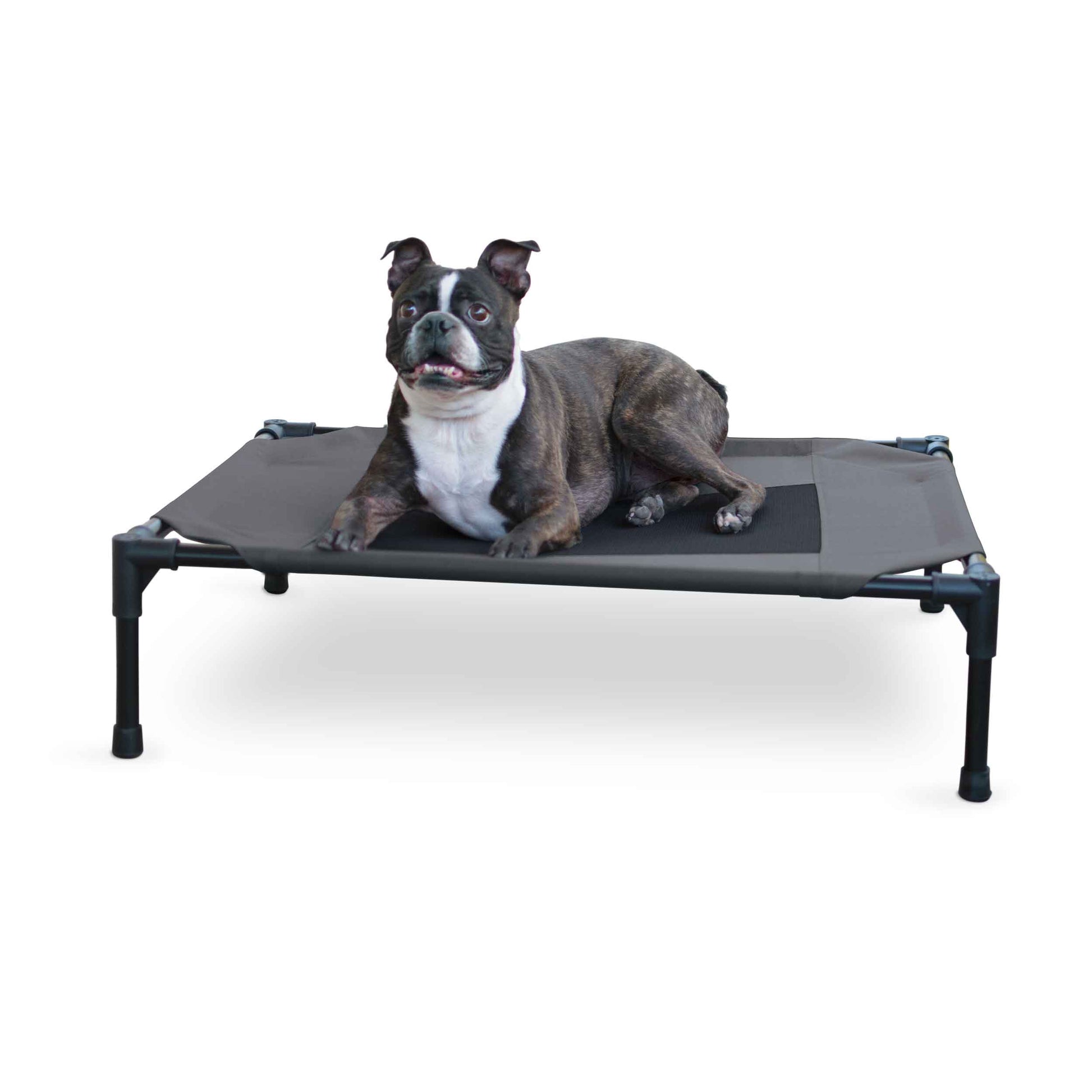 K&H Pet Products Original Pet Cot Elevated Pet Bed Medium Charcoal/Black 25 x 32 x 7 For Pet With Love