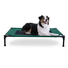 Load image into Gallery viewer, K&amp;H Pet Products Original Pet Cot Elevated Pet Bed Large Green/Black 30 x 42 x 7 For Pet With Love
