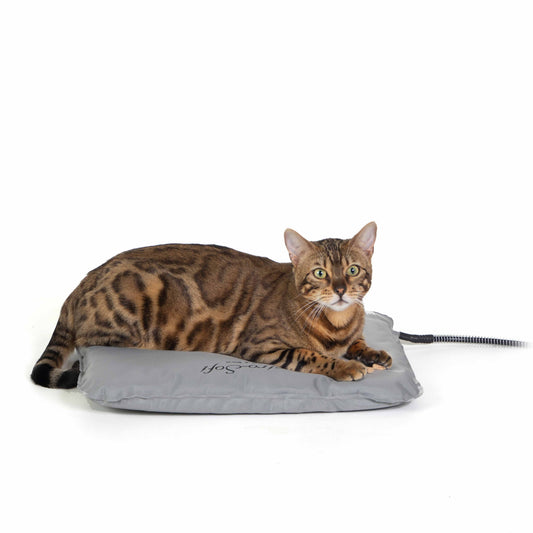 K&H Pet Products Lectro-Soft Outdoor Heated Pet Bed Small Gray 14 x 18 x 1 For Pet With Love
