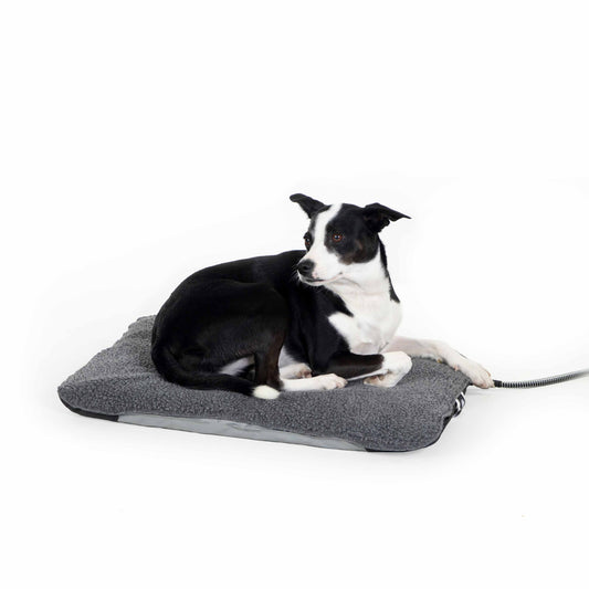 K&H Pet Products Lectro-Soft Outdoor Heated Pet Bed Medium Gray 19 x 24 x 1 For Pet With Love