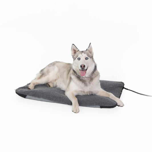 K&H Pet Products Lectro-Soft Outdoor Heated Pet Bed Large Gray 25 x 36 x 1 For Pet With Love