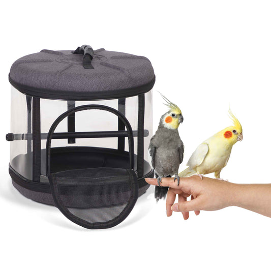 K&H Pet Products Mod Bird Carrier Travel Cage Gray 17 x 17 x 15.5 For Pet With Love