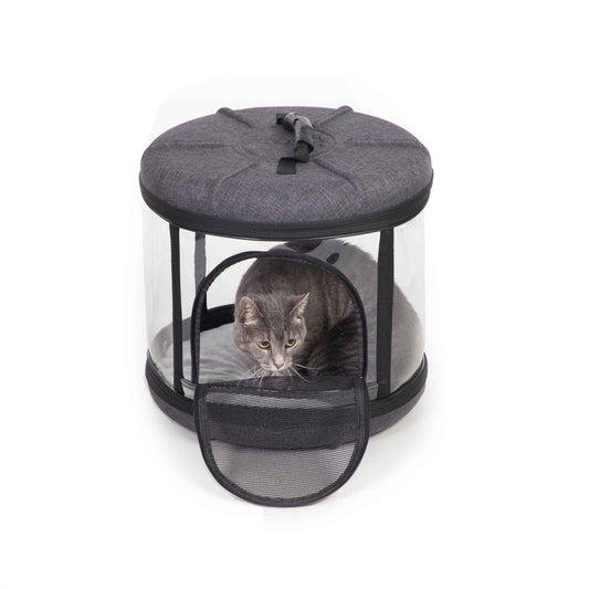 K&H Pet Products Mod Capsule Soft-Sided Pet Carrier for Cats Gray 17 x 17 x 15.5 For Pet With Love