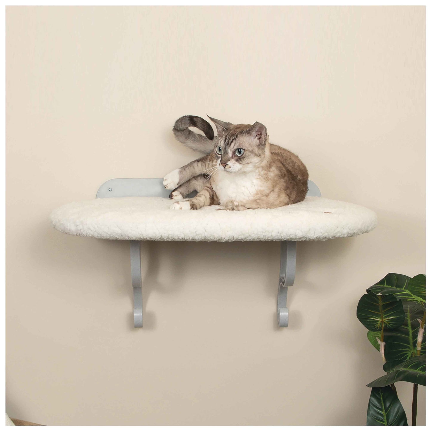 K&H Pet Products Universal Wall Mount Cat Shelf Natural 24 x 14 x 12 For Pet With Love