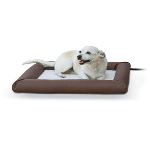 K&H Pet Products Deluxe Lectro-Soft Outdoor Heated Pet Bed Small Brown 19.5 x 23 x 2.5