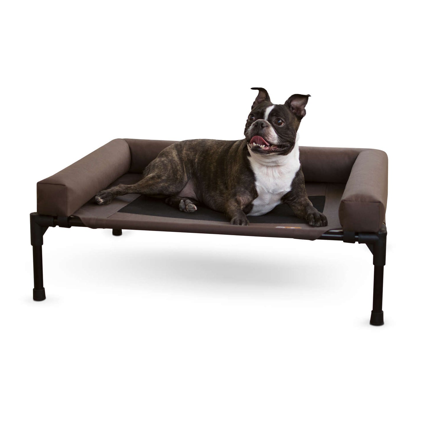 K&H Pet Products Original Bolster Pet Cot Medium Chocolate 25 x 32 x 7 For Pet With Love
