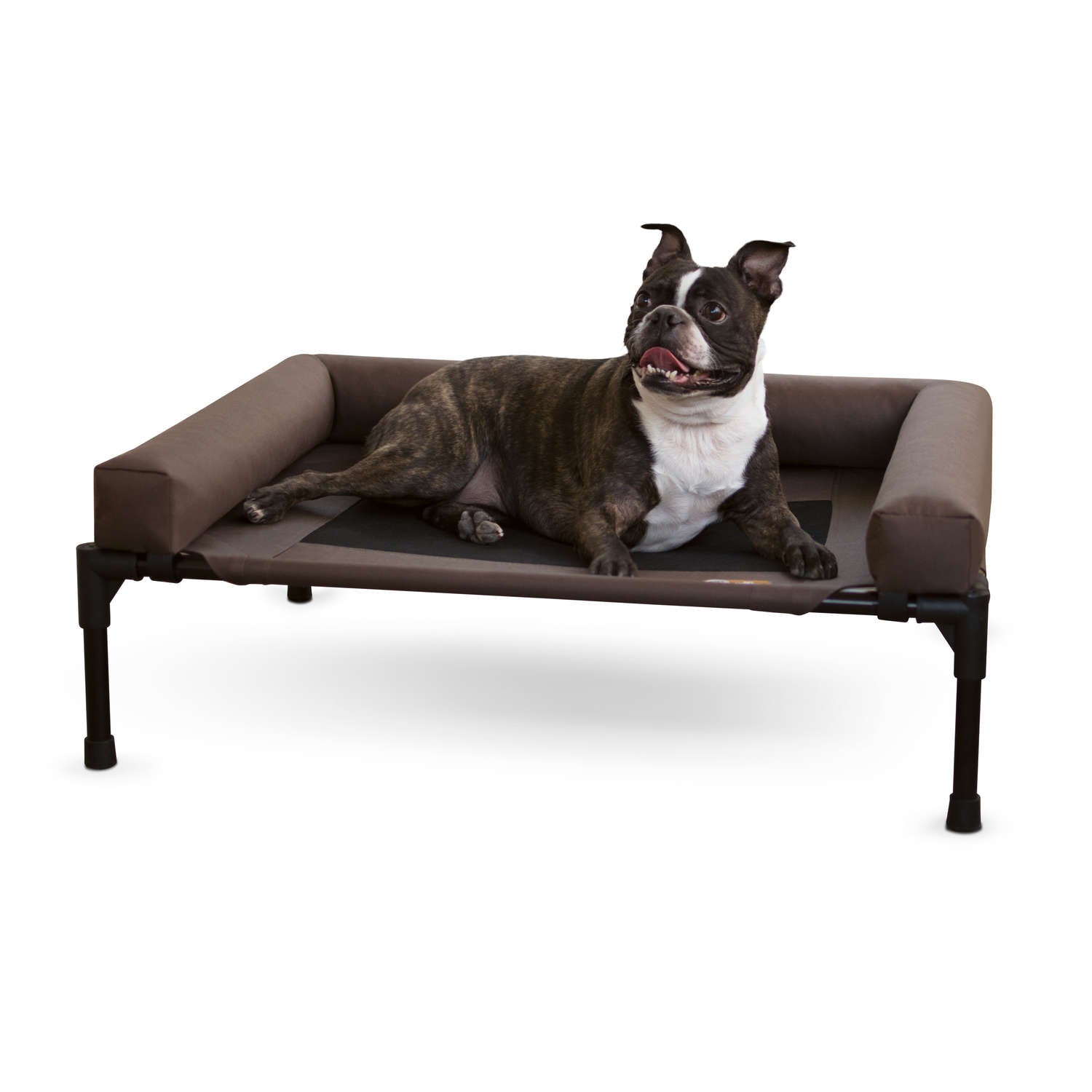 K&H Pet Products Original Bolster Pet Cot Medium Chocolate 25 x 32 x 7 For Pet With Love