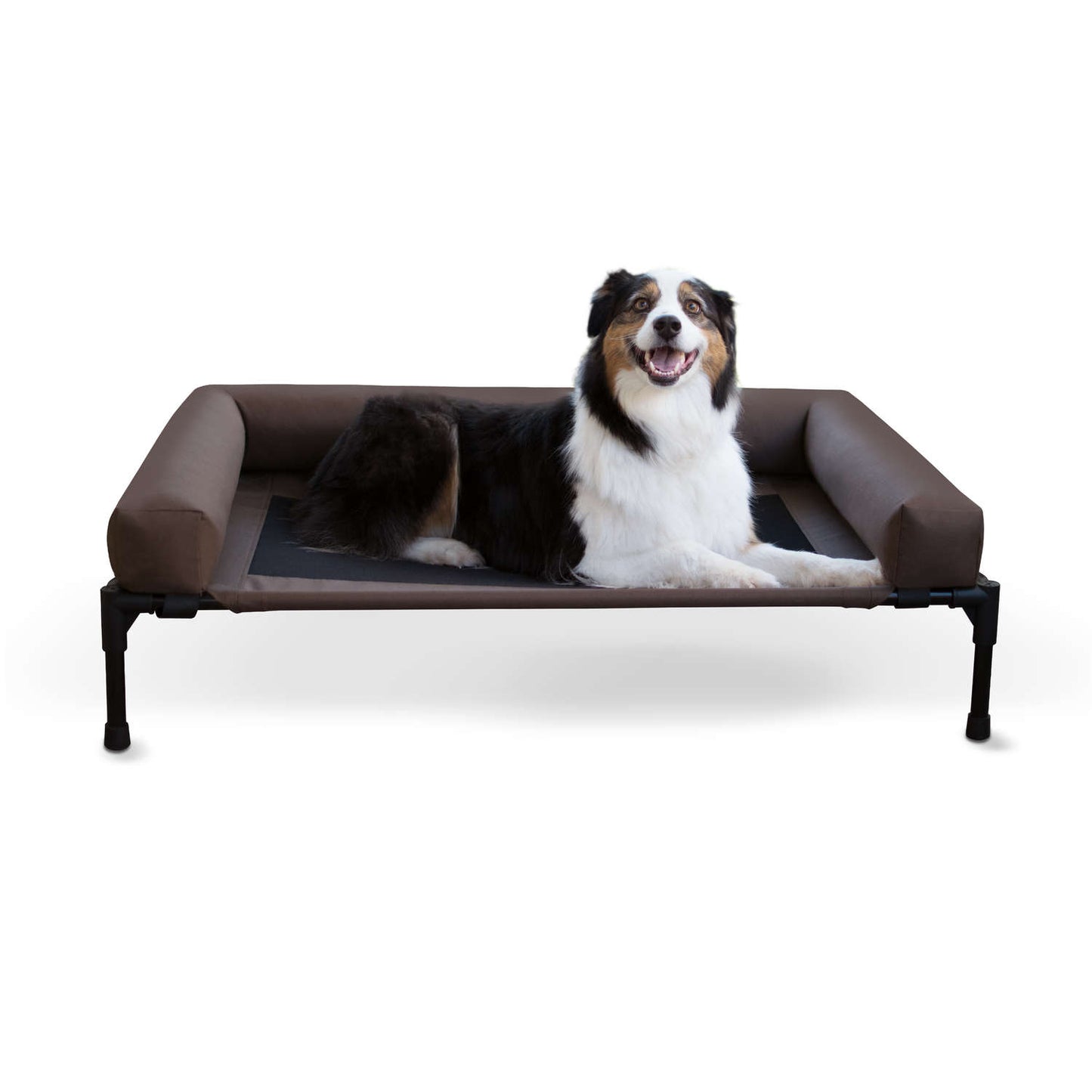 K&H Pet Products Original Bolster Pet Cot Large Chocolate 30 x 42 x 7 For Pet With Love