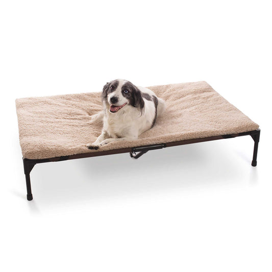 K&H Pet Products Original Pet Cot Pad Extra Large Beige 32 x 50 x 1 For Pet With Love