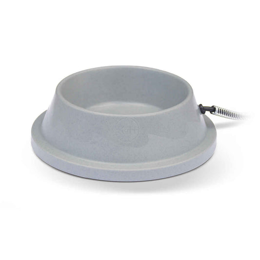 K&H Pet Products Pet Thermal Bowl Gray 10.5 x 10.5 x 3 For Pet With Love