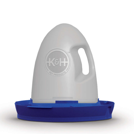K&H Pet Products Poultry Waterer Unheated 2.5 gallon Blue 16 x 16 x 15 For Pet With Love
