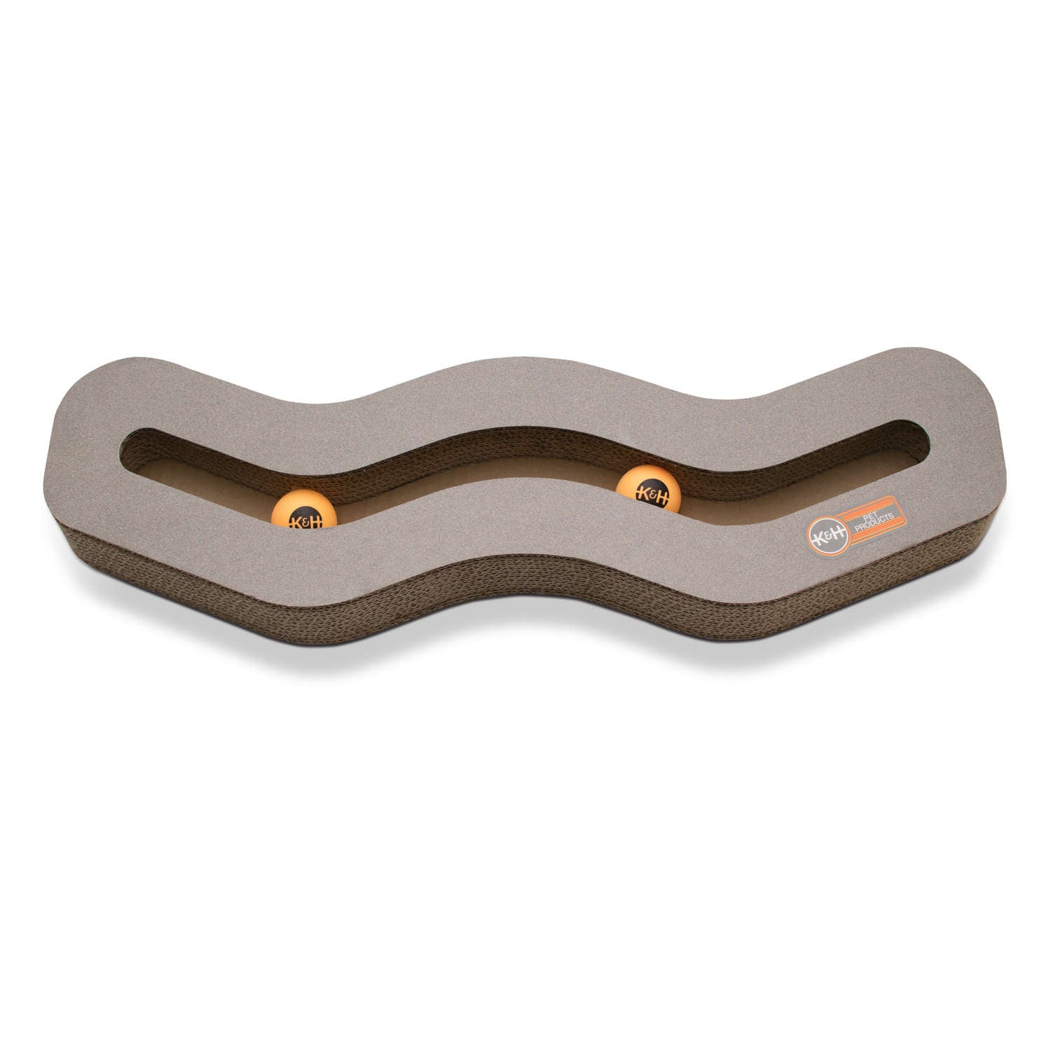 K&H Pet Products Kitty Tippy Track N' Roll Cardboard Toy Brown 22.5 x 6.5 x 2 For Pet With Love