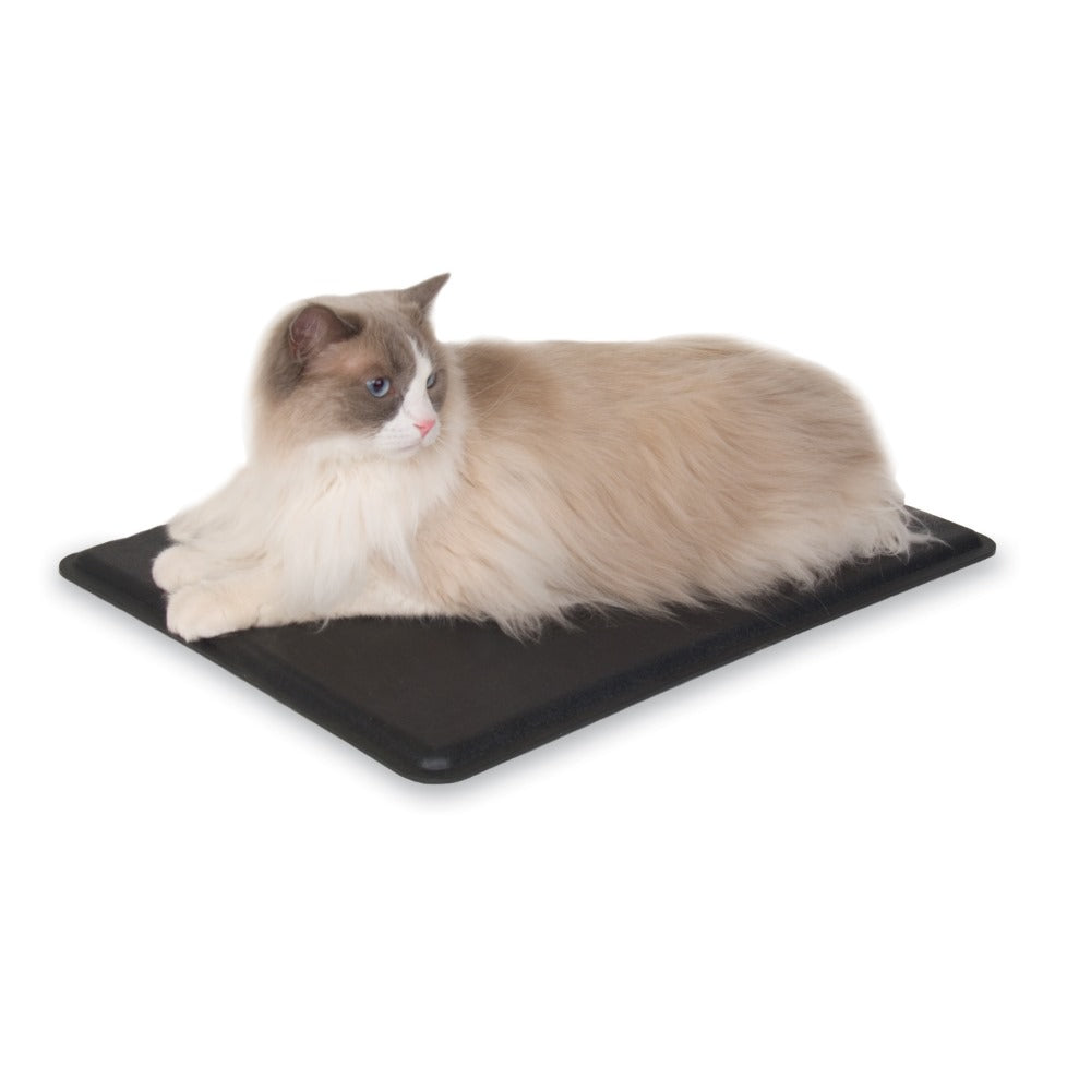 K&H Pet Products Outdoor Heated Kitty Pad Black 12.5 x 18.5 x 0.5 For Pet With Love