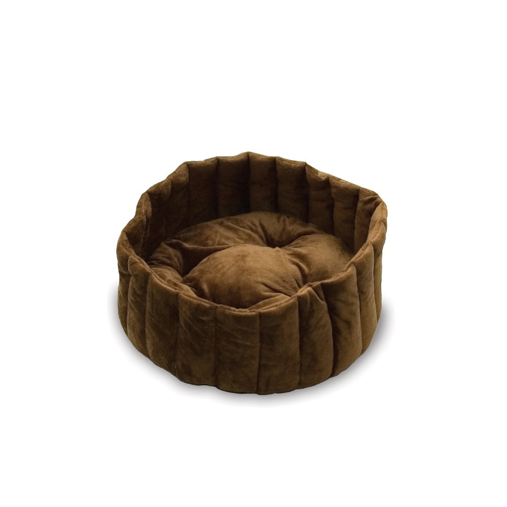 K&H Pet Products Kitty Kup Bed Large Tan / Mocha 20 x 20 x 7