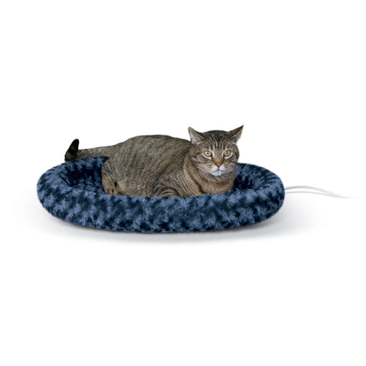 K&H Pet Products Thermo-Kitty Fashion Splash Bed Large Blue 16 x 22 x 2 For Pet With Love