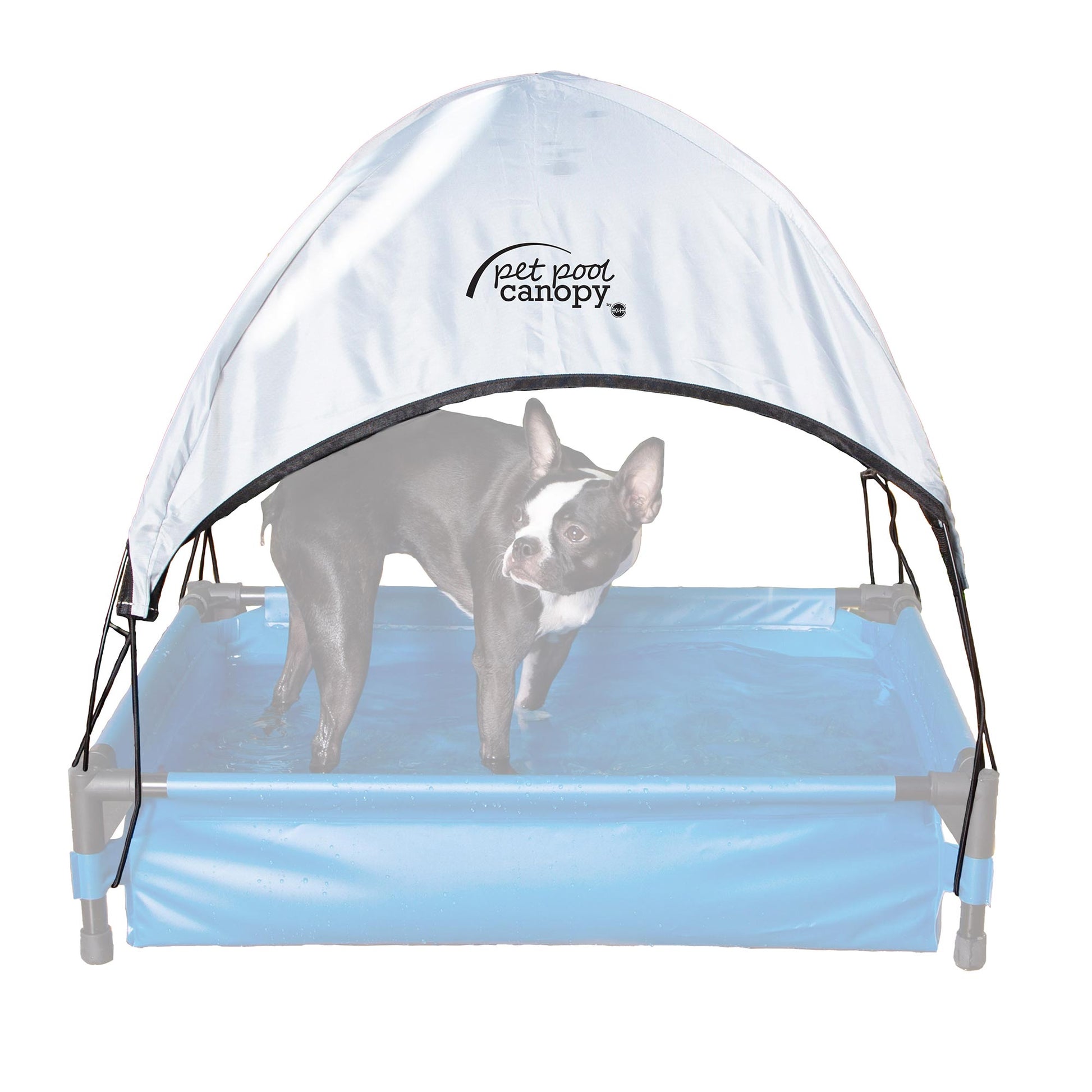 K&H Pet Products Pet Pool Canopy Medium Gray 25 x 32 For Pet With Love