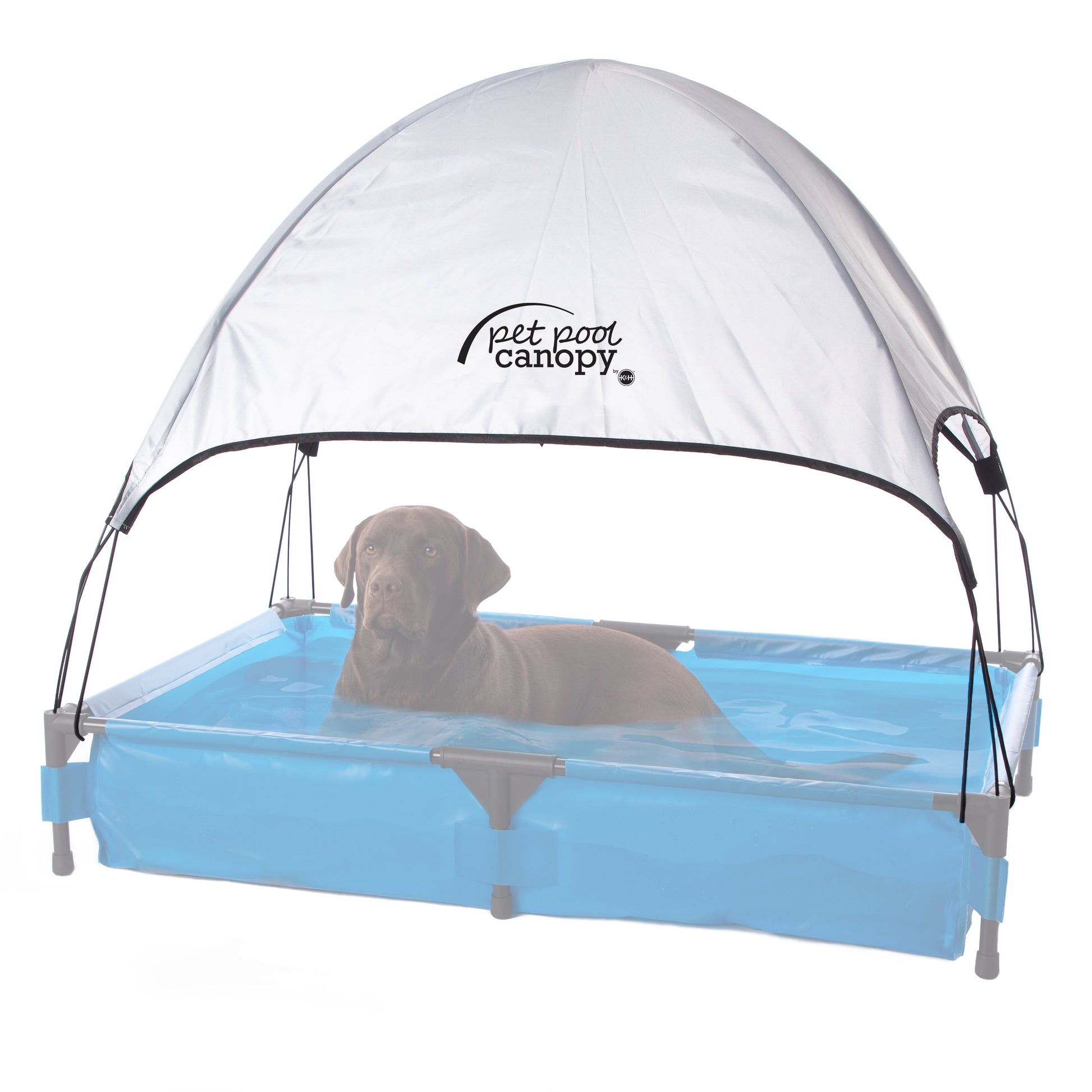 K&H Pet Products Pet Pool Canopy Extra Large Gray 32 x 50 For Pet With Love