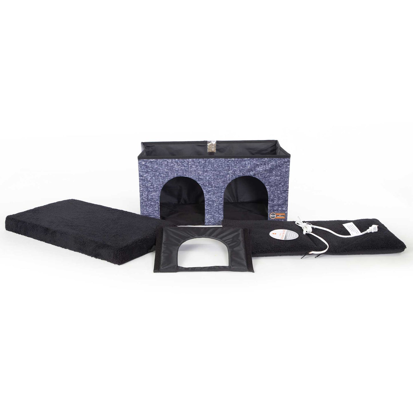 K&H Pet Products Thermo-Kitty Duplex Navy Blue 12 x 24 x 12 For Pet With Love