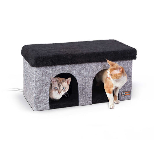 K&H Pet Products Thermo-Kitty Duplex Gray 12 x 24 x 12 For Pet With Love