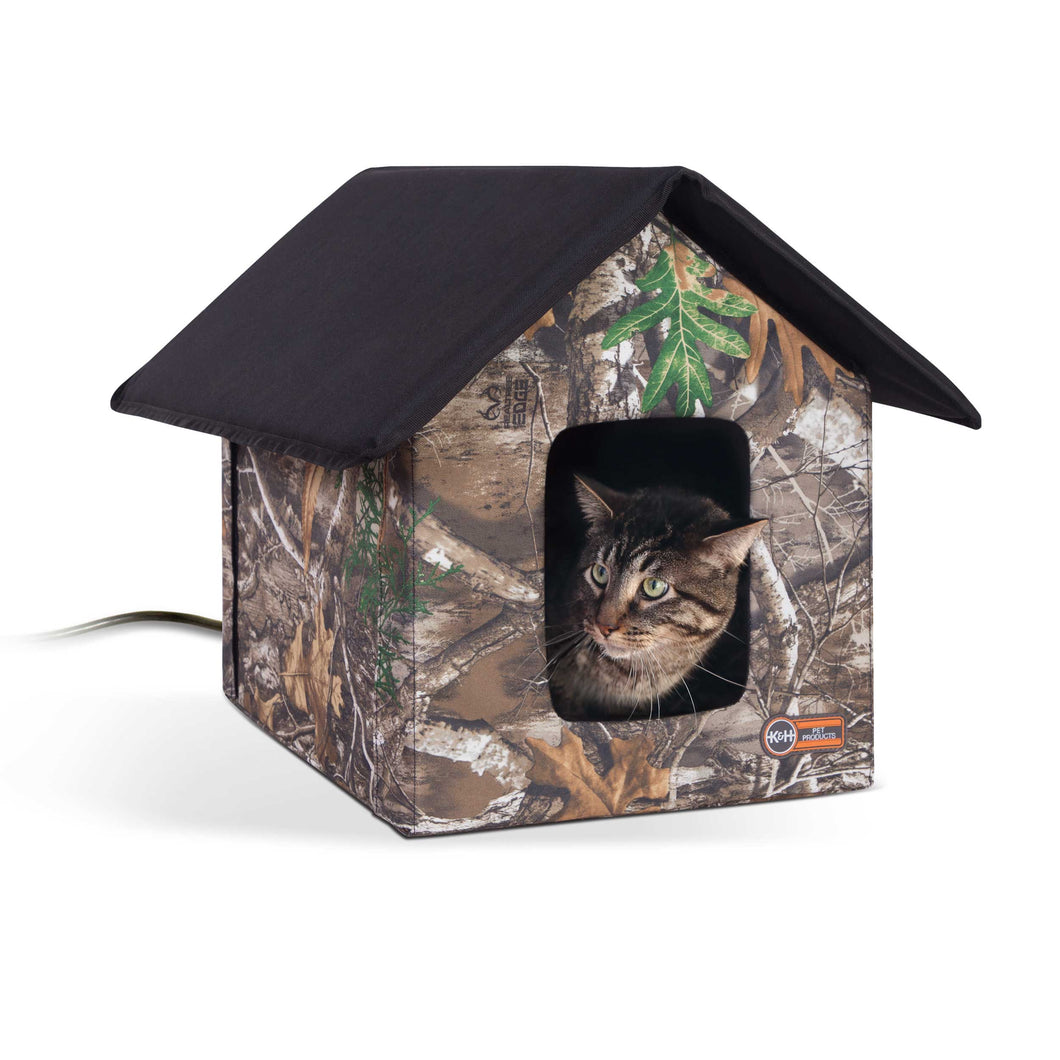 K&H Pet Products Realtree Thermo Outdoor Kitty House Camo 22 x 18 x 17