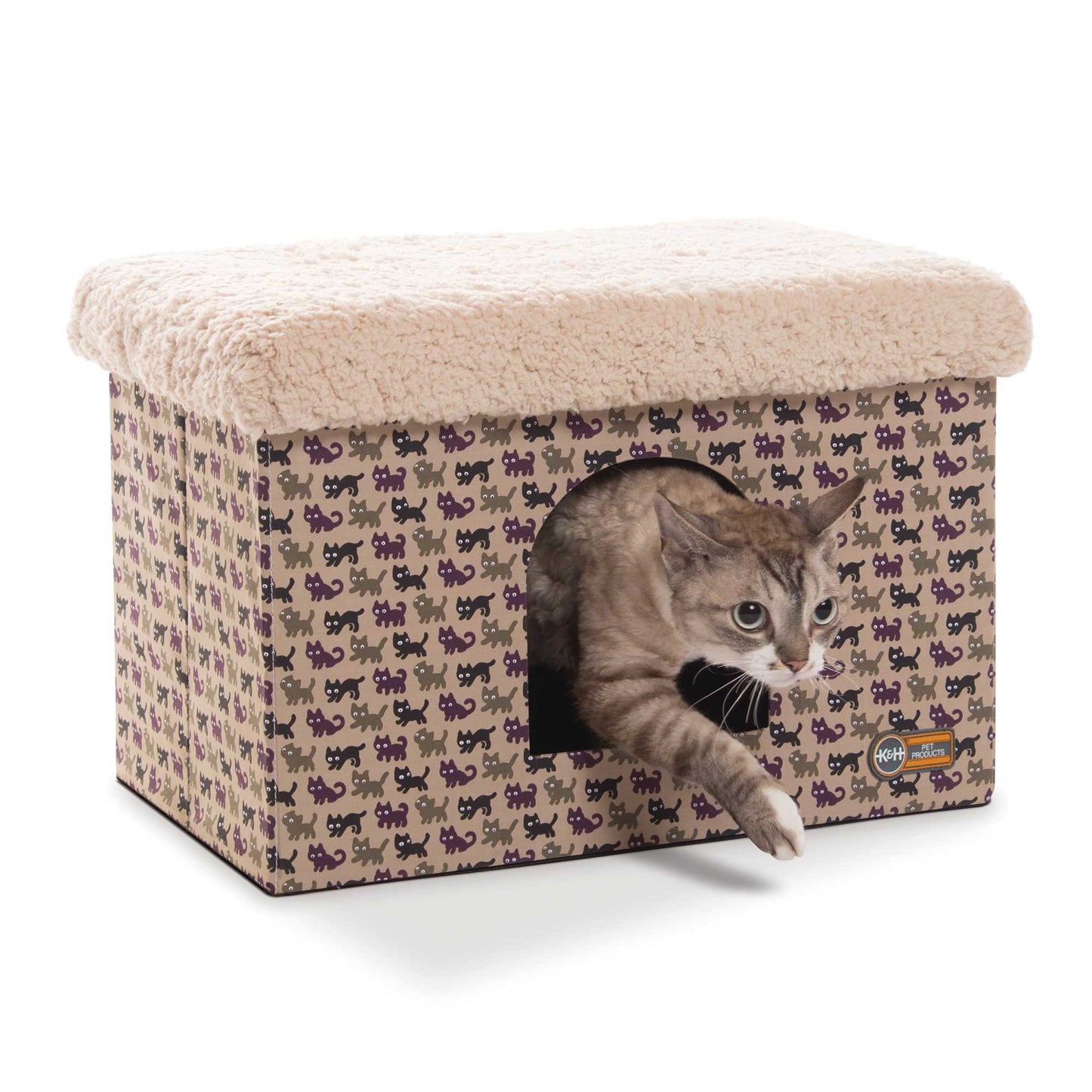 K&H Pet Products Kitty Bunkhouse Tan 12 x 18 x 12 For Pet With Love