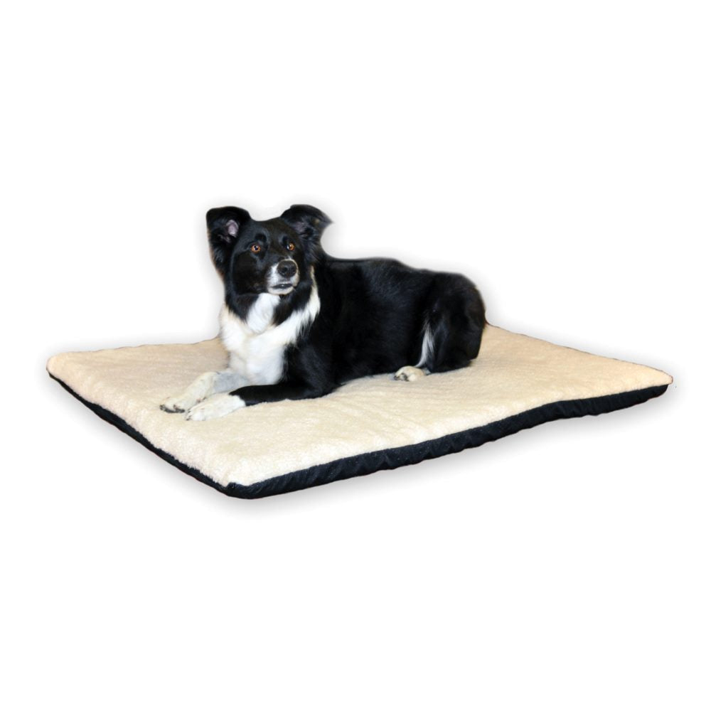 K&H Pet Products Ortho Thermo Pet Bed Large White / Green 24 x 37 x 3 For Pet With Love