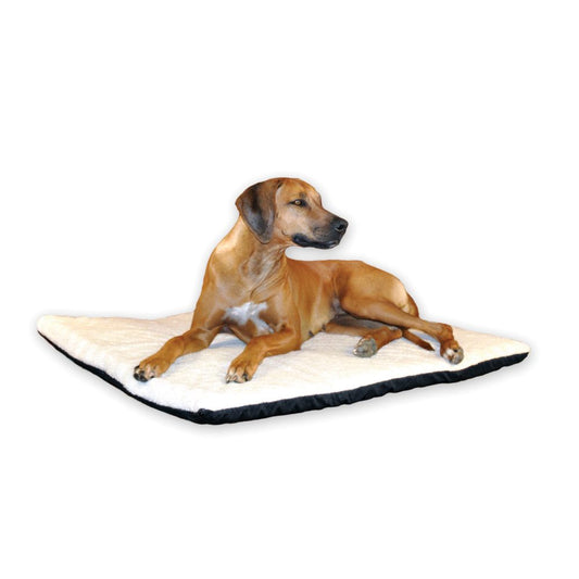 K&H Pet Products Ortho Thermo Pet Bed Extra Large White / Green 33 x 43 x 3 For Pet With Love