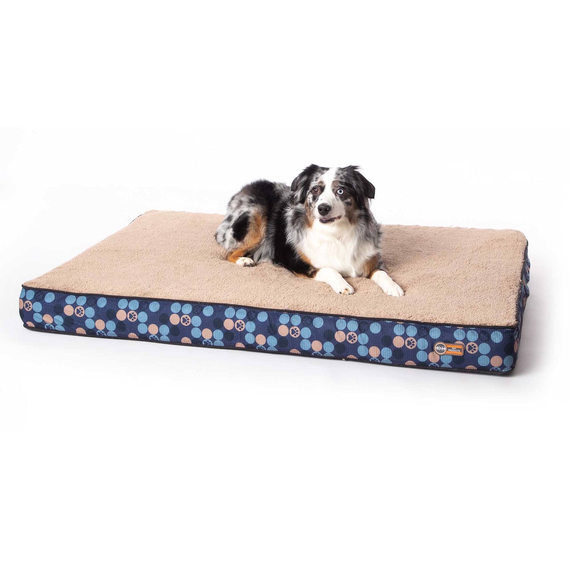 K&H Pet Products Superior Orthopedic Dog Bed Large Navy Blue 35 x 46 x 4 For Pet With Love