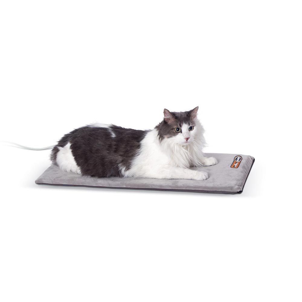 K&H Pet Products Thermo-Kitty Mat Gray 12.5 x 25 x 0.5 For Pet With Love